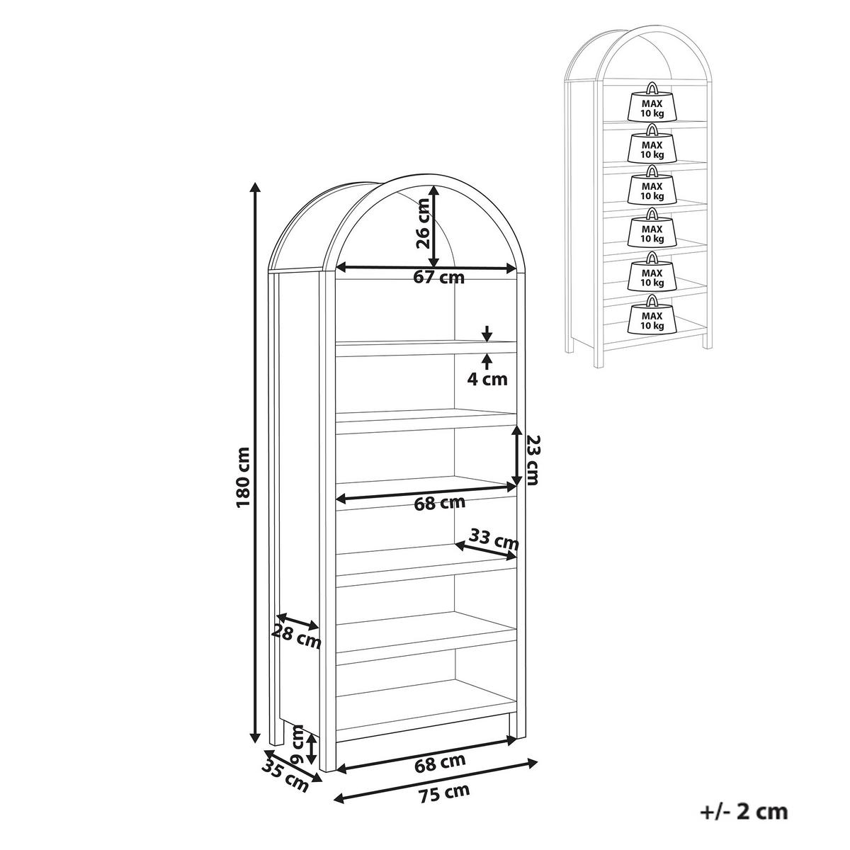 SCHUHSCHRANK Dunkelbraun Lambina - Braun, Holzwerkstoff (75/180/35cm) - Beliani