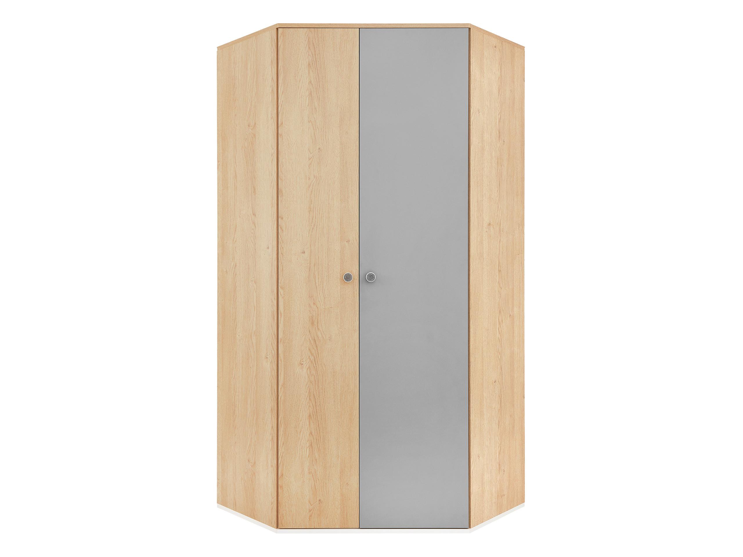 ECKKLEIDERSCHRANK Pixel PX2 - Eichefarben/Weiß, Holzwerkstoff (90/190/90cm) - MIRJAN24