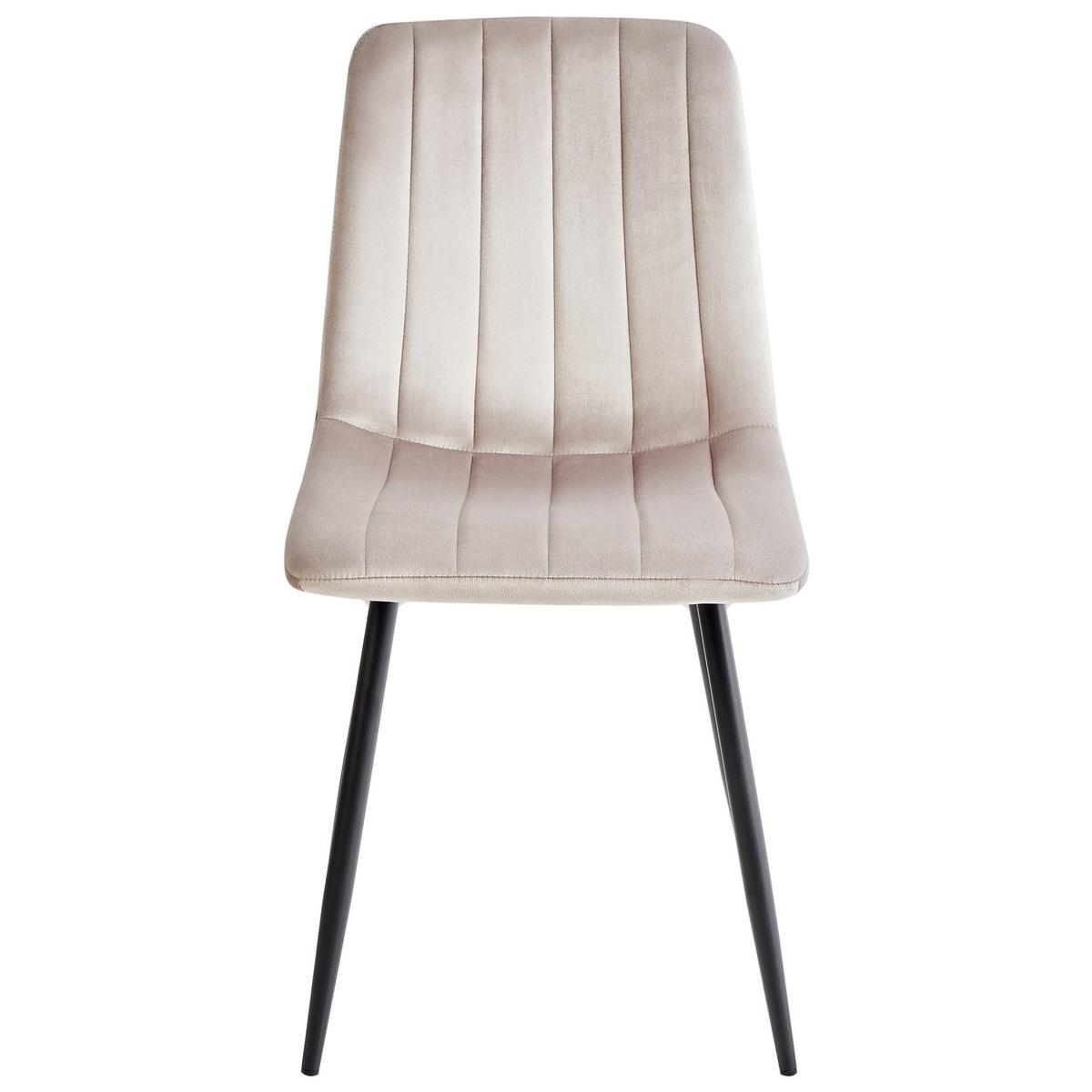 ESSZIMMERSTUHL Beige Kalispell - Beige/Schwarz, Textil (45/88/62cm) - Beliani