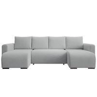 WOHNLANDSCHAFT DORA U mit Bettkasten und Schlaffunktion, U-Form, bequem - Grau, Textil (305/85/140cm) - Storez24