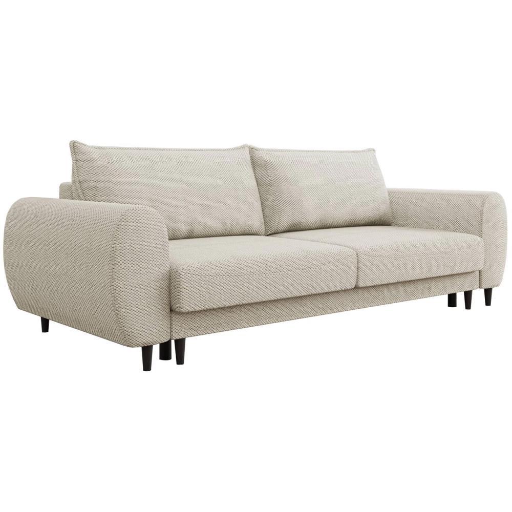 3-SITZER SCHLAFSOFA Cortez beige - Beige/Schwarz, Textil (251/76/95cm) - Beautysofa