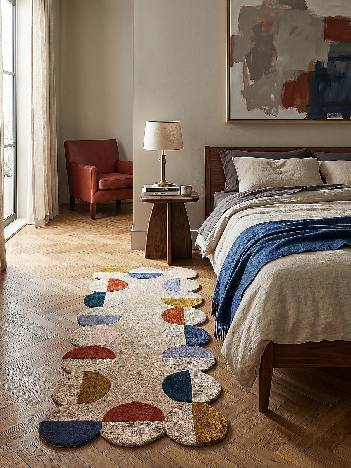 WOLLTEPPICH HALLEIN, mit Wellenmuster, Rost, 80 x 230 cm - Multicolor, Textil (80/230cm) - KADIMA DESIGN