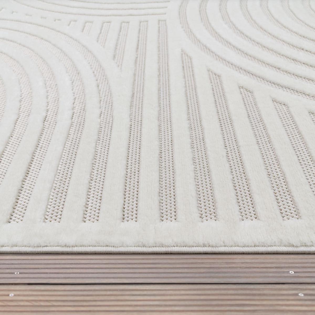 KURZFLORTEPPICH, mit Struktur, aus Polypropylen, Florhöhe 10 mm, Creme, Ø 200 cm - Beige, Textil (200/200cm) - KADIMA DESIGN