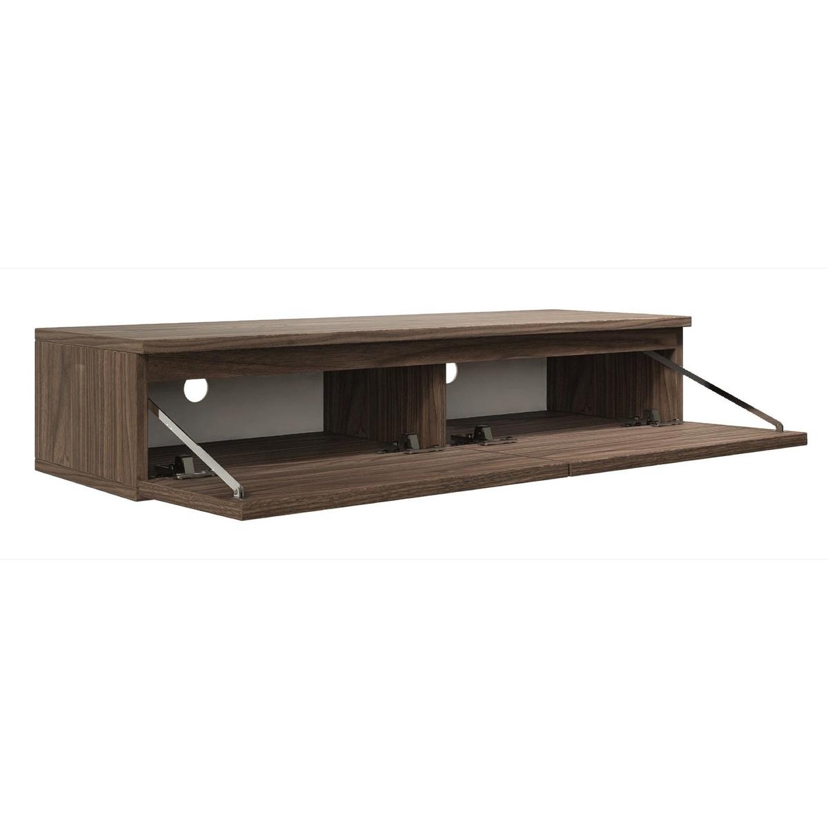 TV-LOWBOARD Bemmi Slim 2-türig, Holzoptik Walnuss Wisconsin, 100 cm - Dunkelbraun, Holzwerkstoff (100/18.2/31.6cm) - Selsey