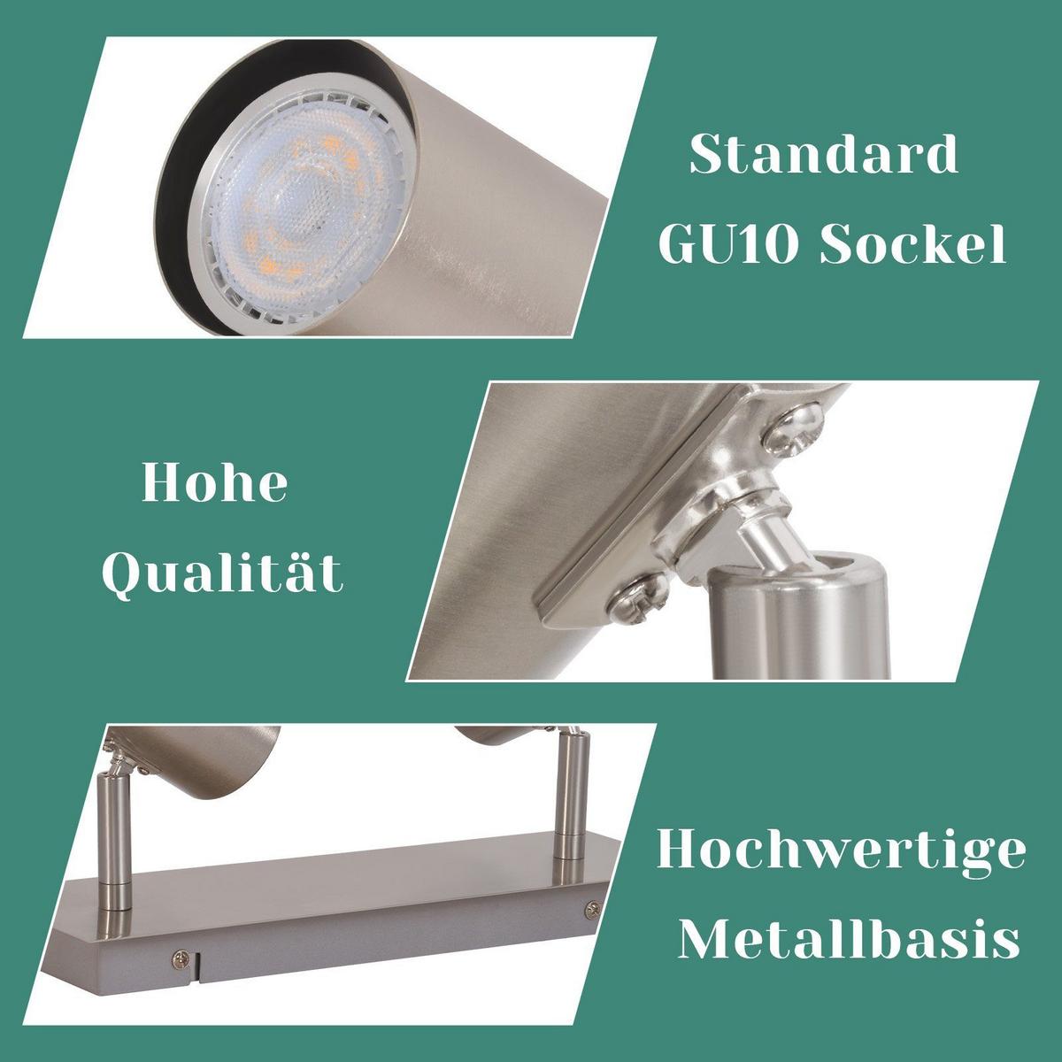 DECKENSTRAHLER Ingrid 2-flammig 27/6/17 cm - Silberfarben, Metall (27/6/17cm) - Nettlife