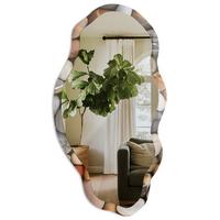 SPIEGEL 90x45 cm asymmetrisch mit Druck - Natursteine - Transparent, Glas (45/90/0.4cm) - TULUP