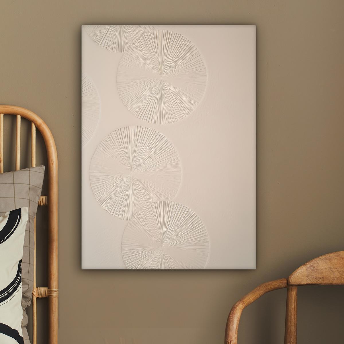 LEINWANDBILD Japandi - Beige - Modern Wandbild Wohnzimmer 60x80 cm - Ecru, Textil (60/80cm) - MuchoWow