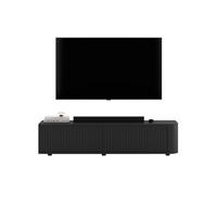 TV-LOWBOARD Aurora Schwarz matt 140 cm mit niedrigen Füßen - Schwarz, Holzwerkstoff (140/31/35cm) - Meble Lindner