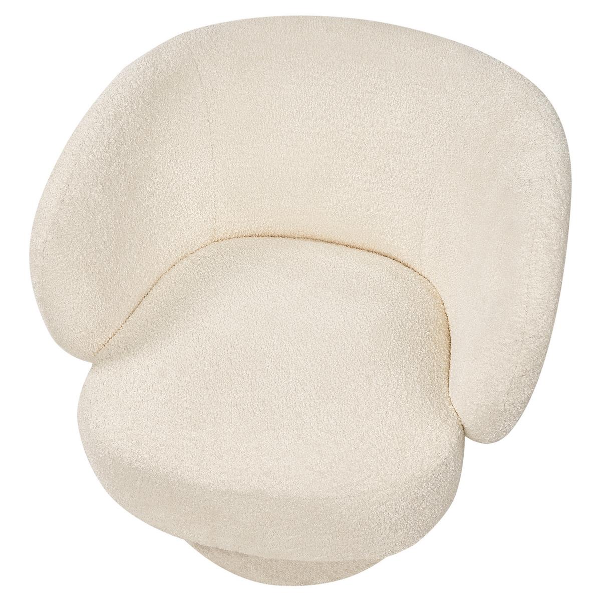 DREHSESSEL Weiß Lieksa - Creme, Textil (44/77/64cm) - Beliani