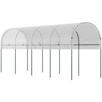 TOMATENGEWÄCHSHAUS, Winddichtes Foliengewächshaus, für Garten Balkon, Stahl, PE, Weiß - Weiß, Kunststoff/Metall (120/170/400cm) - Outsunny