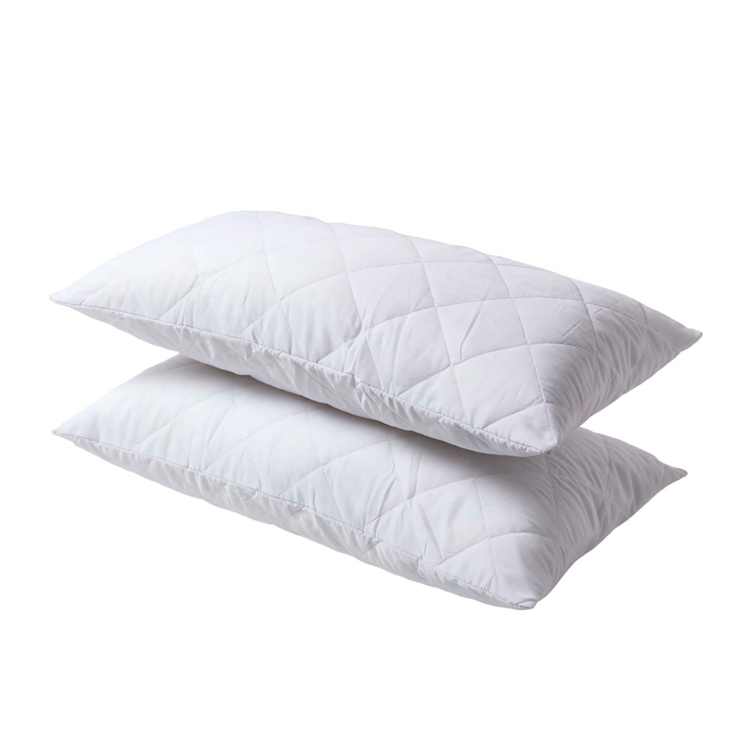 KISSENSCHONER gesteppt 50/90, 2er-Set mit Reißverschluss - Weiß, Textil (48/91cm) - Homescapes