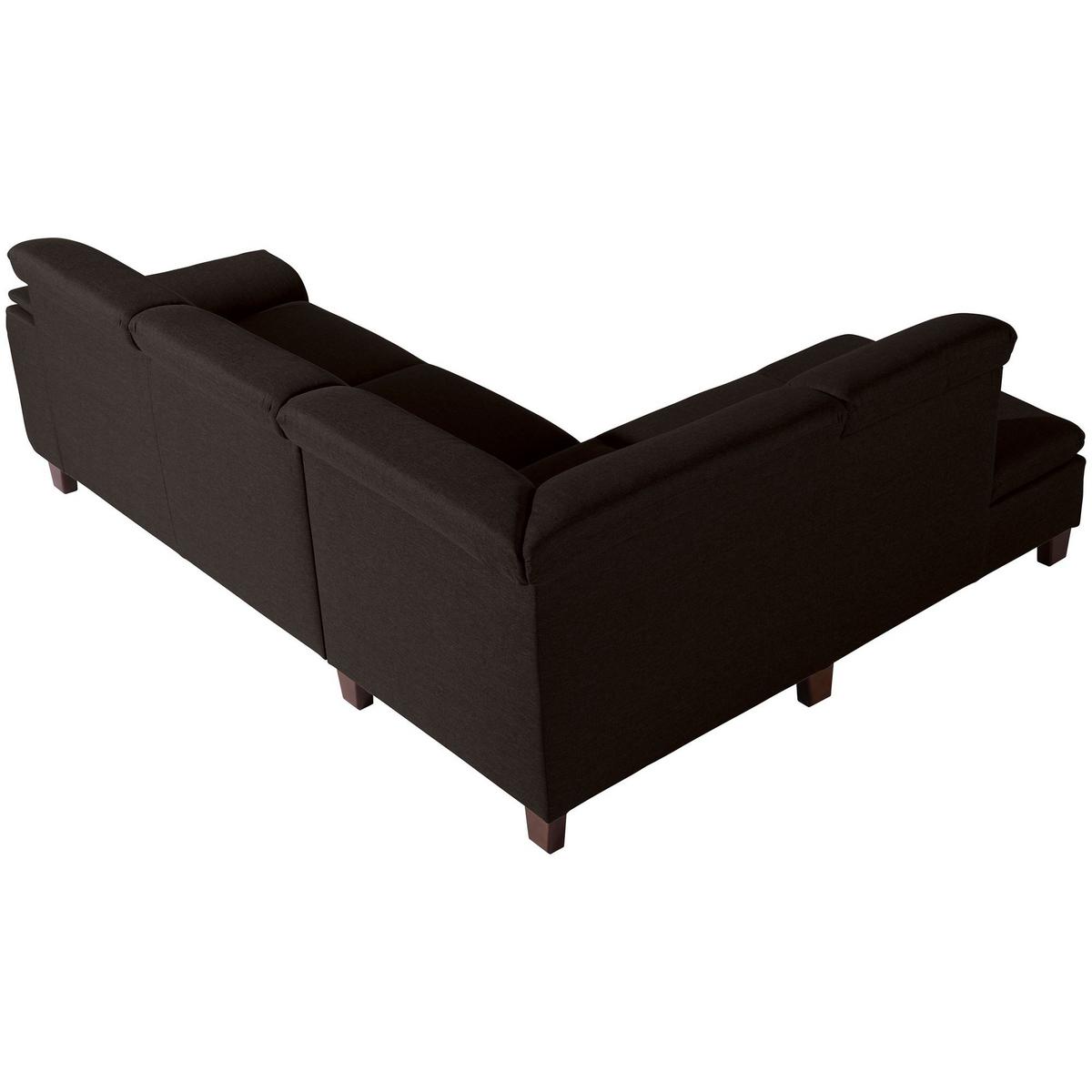 ECKSOFA mit Ottomane links Kaylil Flachgewebe schoko - Mokka, Kunststoff (187/247cm) - 58aufmkessel