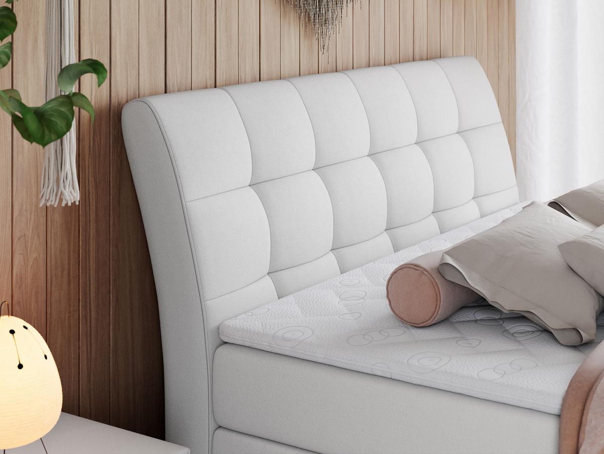 BOXSPRINGBETT GOLD-10 KING 120/200 Weiß Kunstleder - H3 - Weiß, Holz/Textil (120/200cm) - MKS