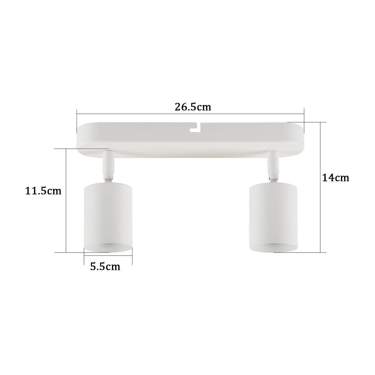 DECKENSTRAHLER Freiheit 2-flammig 27/7/14 cm - Weiß, Metall (27/7/14cm) - Nettlife