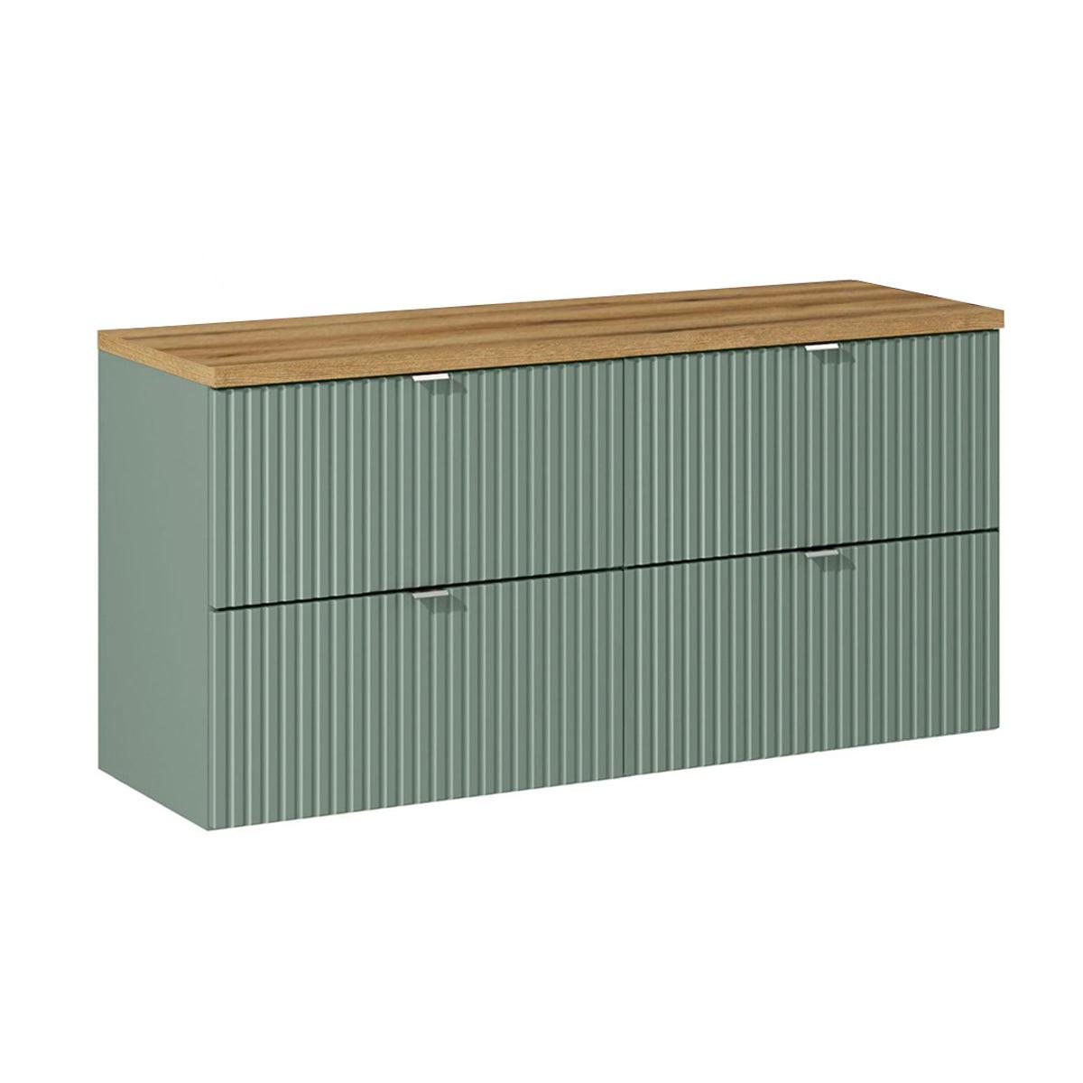 WASCHTISCHUNTERSCHRANK 120.4cm Jade Grün und Holz - Grün, Holzwerkstoff (120.4/59/40cm) - Petits-meubles