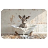 BADEMATTE Esel - Tiere - Badewanne - Schaumstoff 80x50 cm - Creme, Textil (80/50cm) - OnlyWow