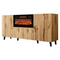 KOMMODE Vamos 180 mit Kamin - Schwarz/Braun, Holzwerkstoff/Kunststoff (181/82/42cm) - MIRJAN24