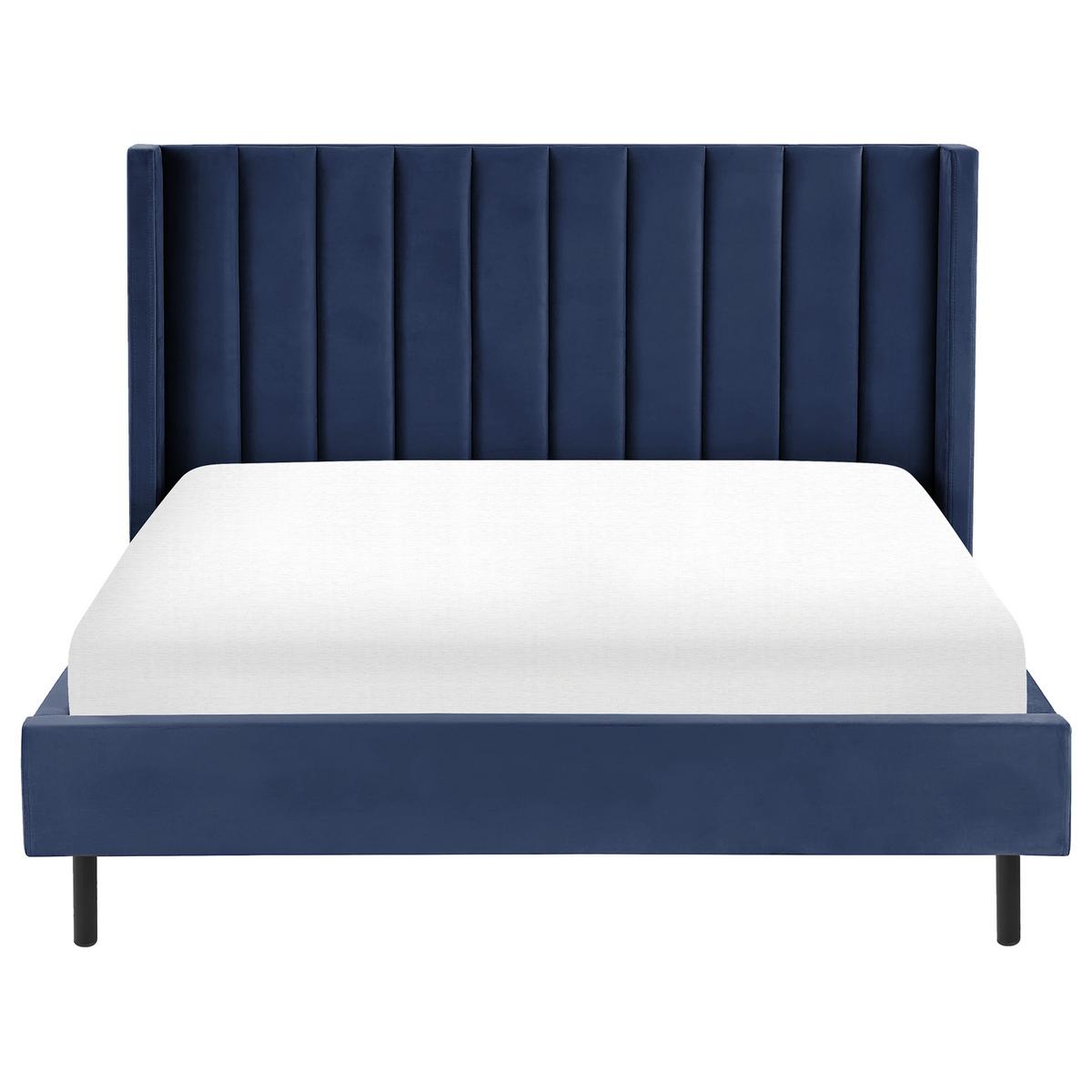 BETT mit Lattenrost 160x200 cm Blau Villette - Blau, Textil (160/200cm) - Beliani