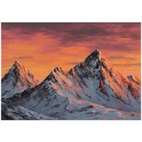 FOTOTAPETE Gebirge Natur Orange 250x175 cm - Multicolor, Papier (250/175cm) - Wallarena