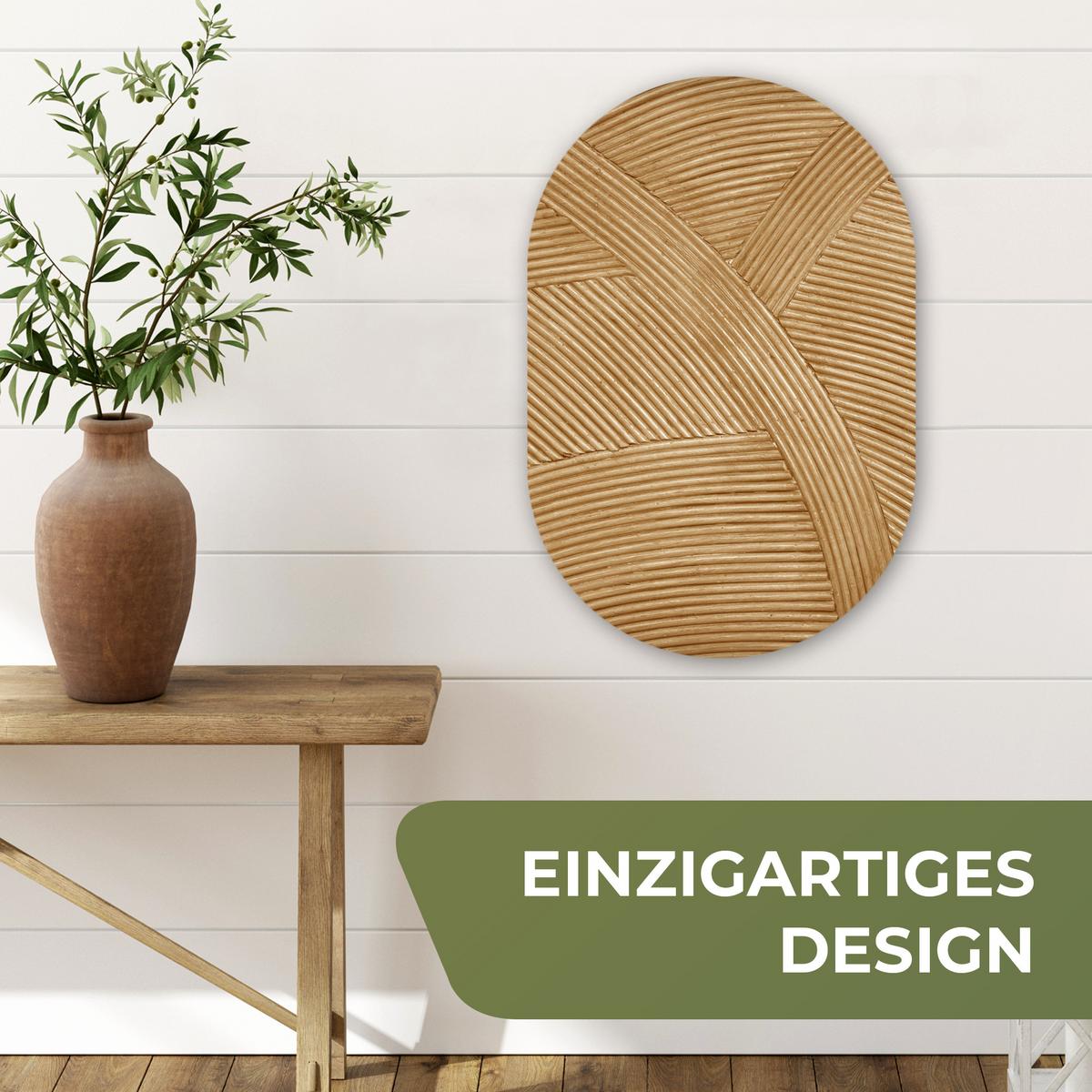 WANDBILD Struktur - Natur - Kunst - Rattan Deko Wohnzimmer 40x60 cm - Naturfarben, Kunststoff (40/60cm) - MuchoWow