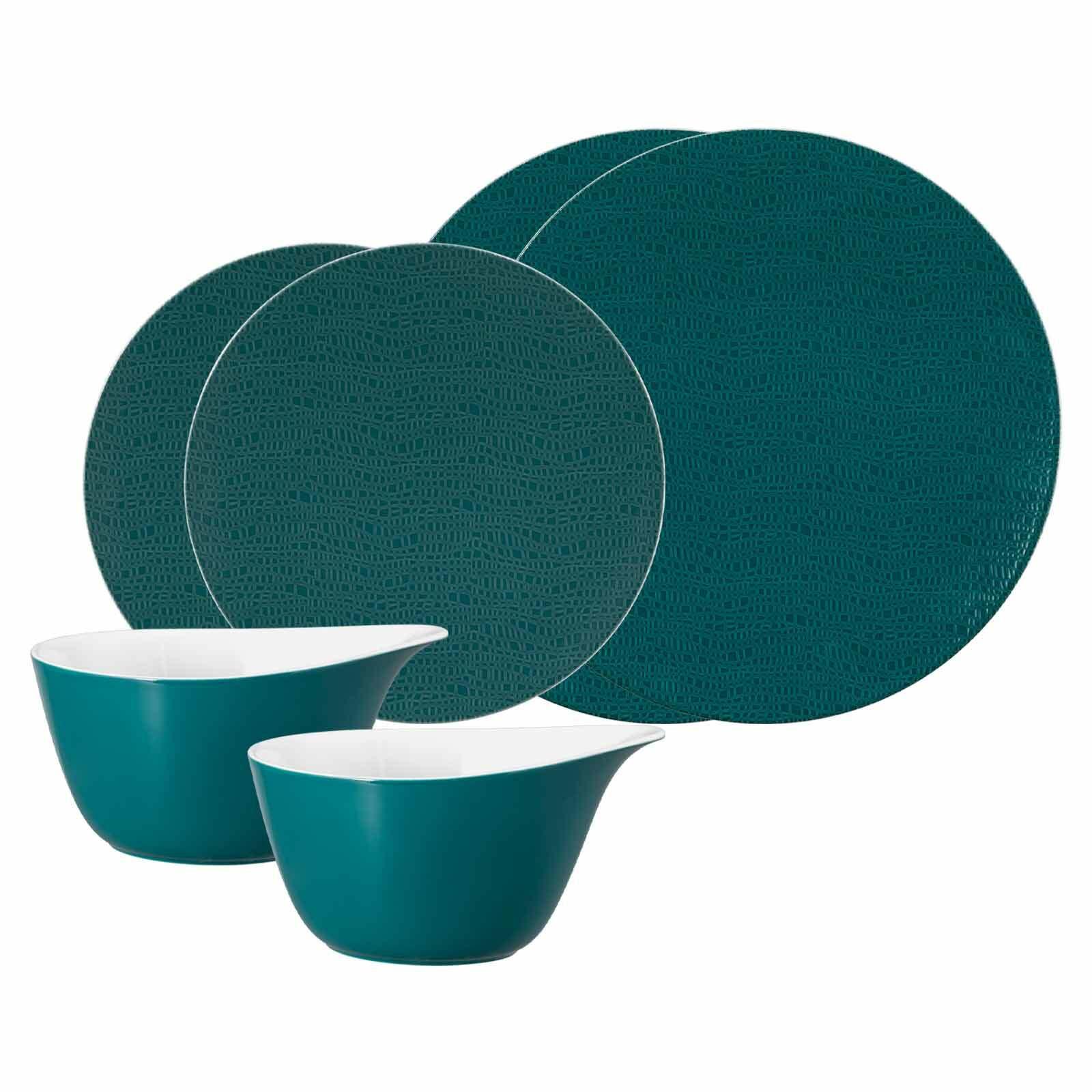 BASIC-SET Life Fashion Trendy Petrol 6-tlg. - Petrol, Keramik (2/2/2cm) - Seltmann Weiden