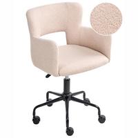 SCHREIBTISCHSTUHL Beige Sanilac - Beige/Schwarz, Textil (62/71/62cm) - Beliani