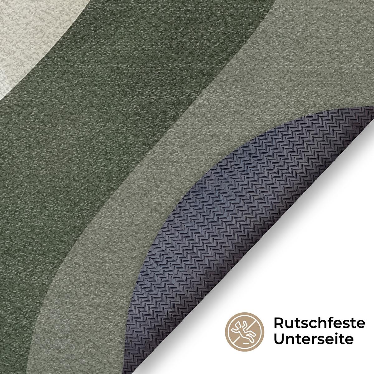FUSSMATTE Japandi - Grün - Abstrakt - Modern Schmutzfänger 120x120 cm - Olivgrün, Kunststoff (120/0.4cm) - MuchoWow