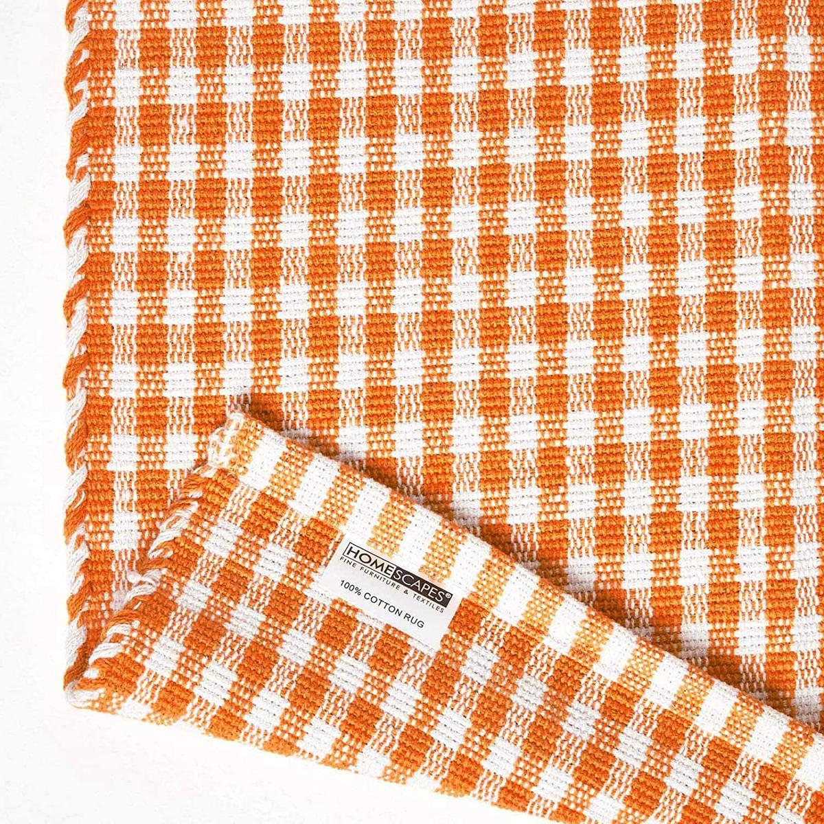 BAUMWOLLTEPPICH Vichy-Karo 60/90 cm - Orange, Textil (60/90cm) - Homescapes