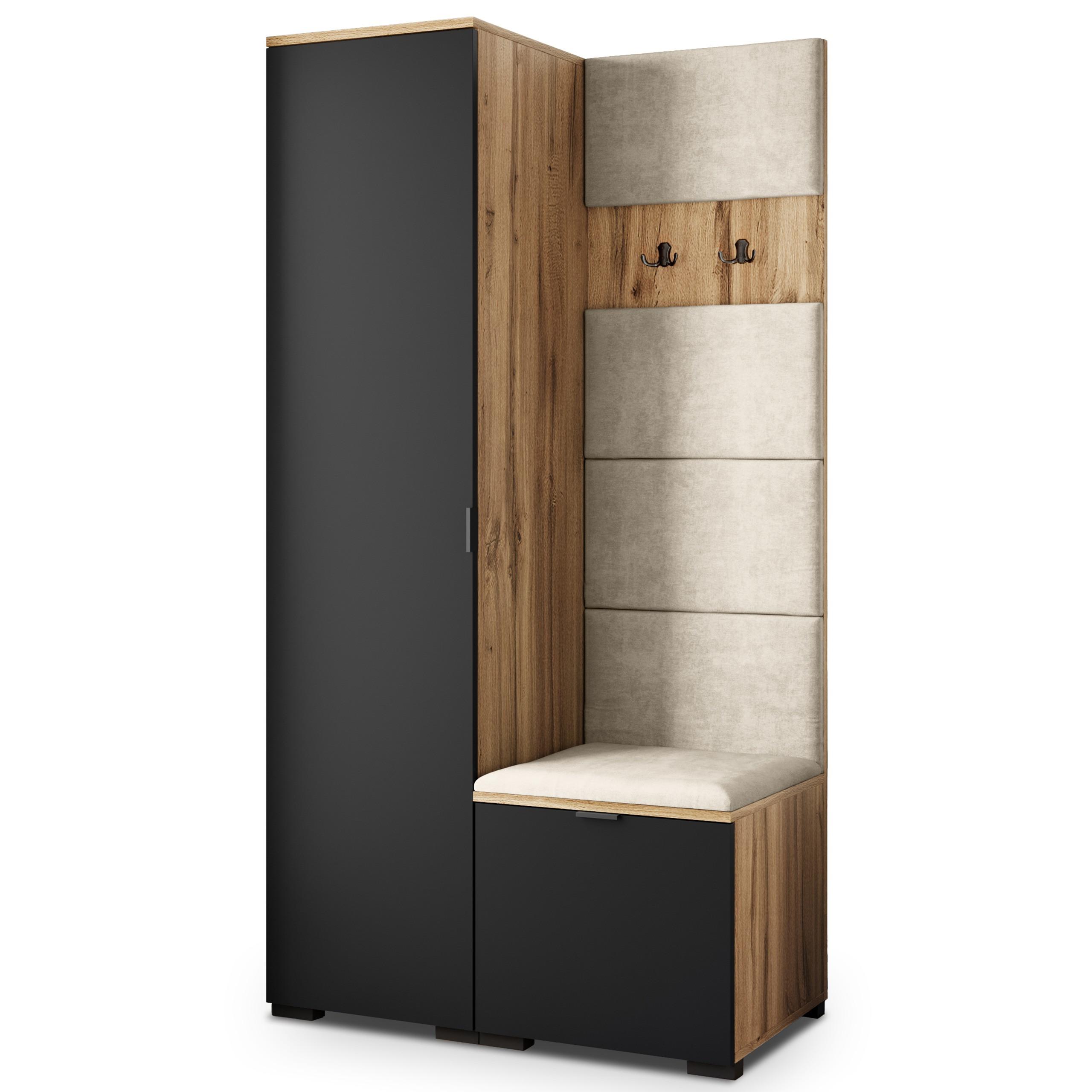 GARDEROBENSCHRANK LORI 95/181/51 cm Modern Eiche Wotan - Beige/Eiche Wotan, Holzwerkstoff (95/181/51cm) - MASSENO