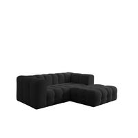 ECKSOFA Solvie Xs In Tiffani - Schwarz, Holzwerkstoff/Textil (239/193cm) - Fun Möbel