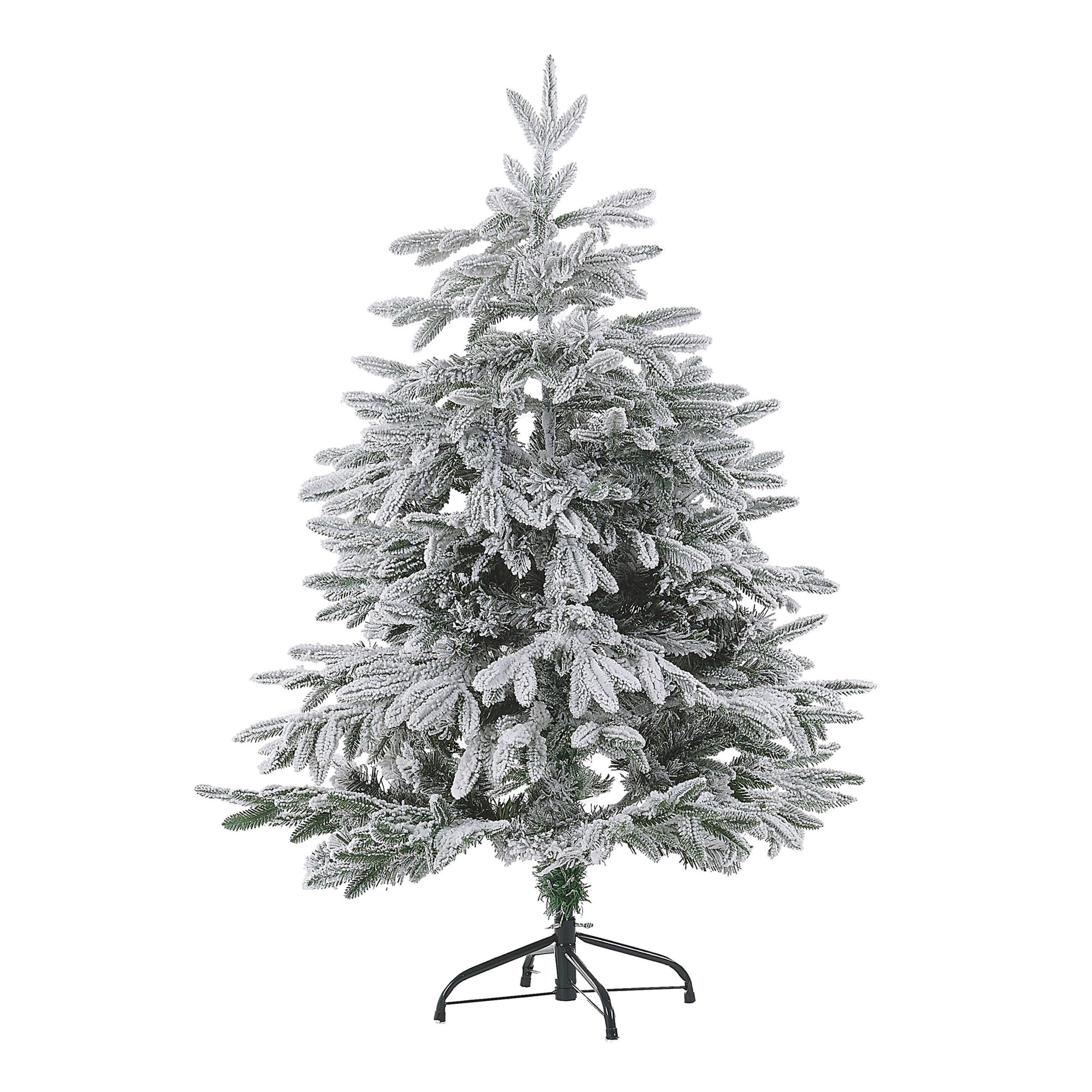 WEIHNACHTSBAUM 120 cm Weiß Bassie - Weiß, Kunststoff (120cm) - Beliani