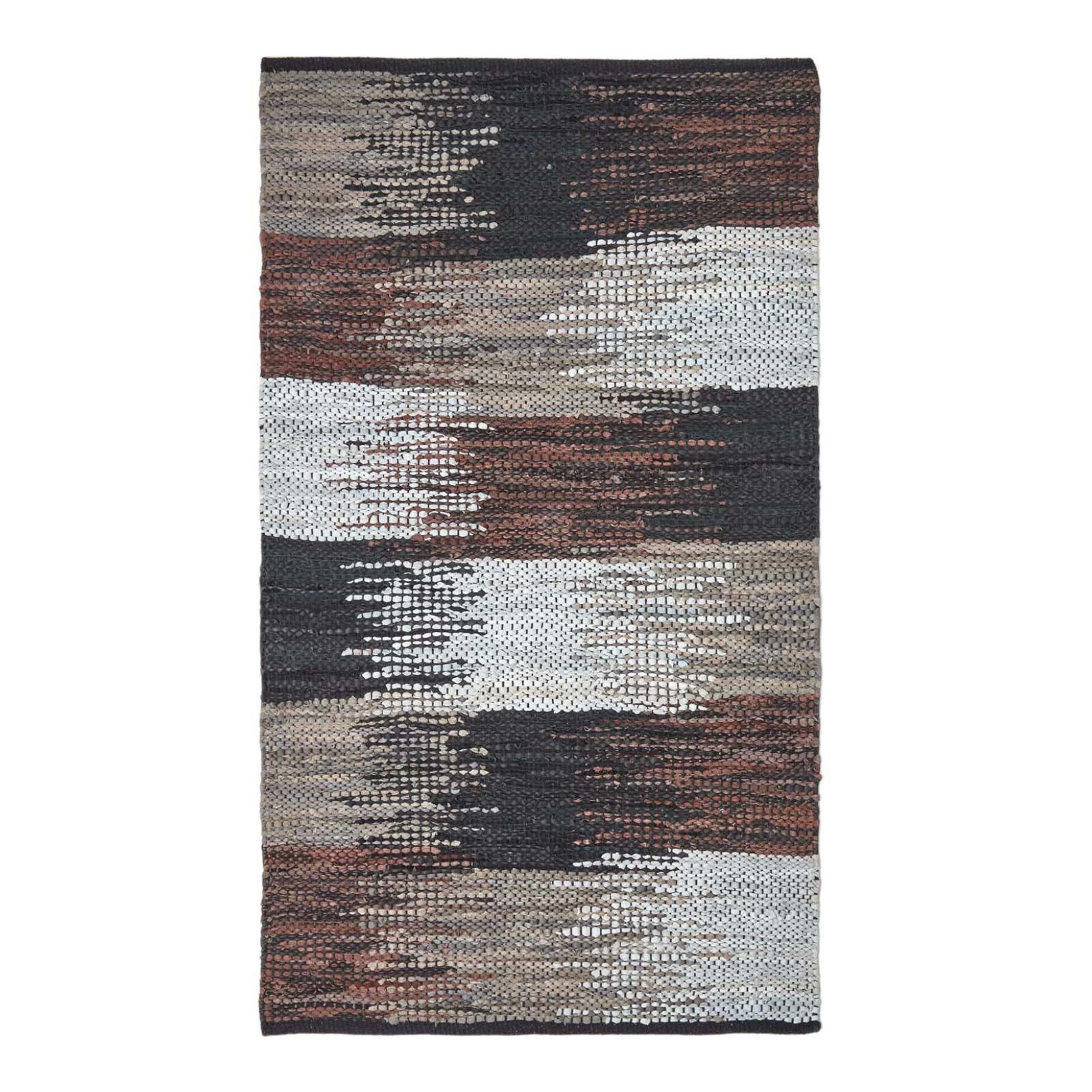 LEDERTEPPICH gewebt mit abstraktem Muster 120/180 cm - Multicolor, Leder (120/180cm) - Homescapes