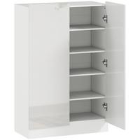 SCHUHSCHRANK, Schuhregal mit Verstellbaren Ablagen, Belüftungslöchern - Weiß Hochglanz/Weiß, Holzwerkstoff (34.5/103/72cm) - HOMCOM