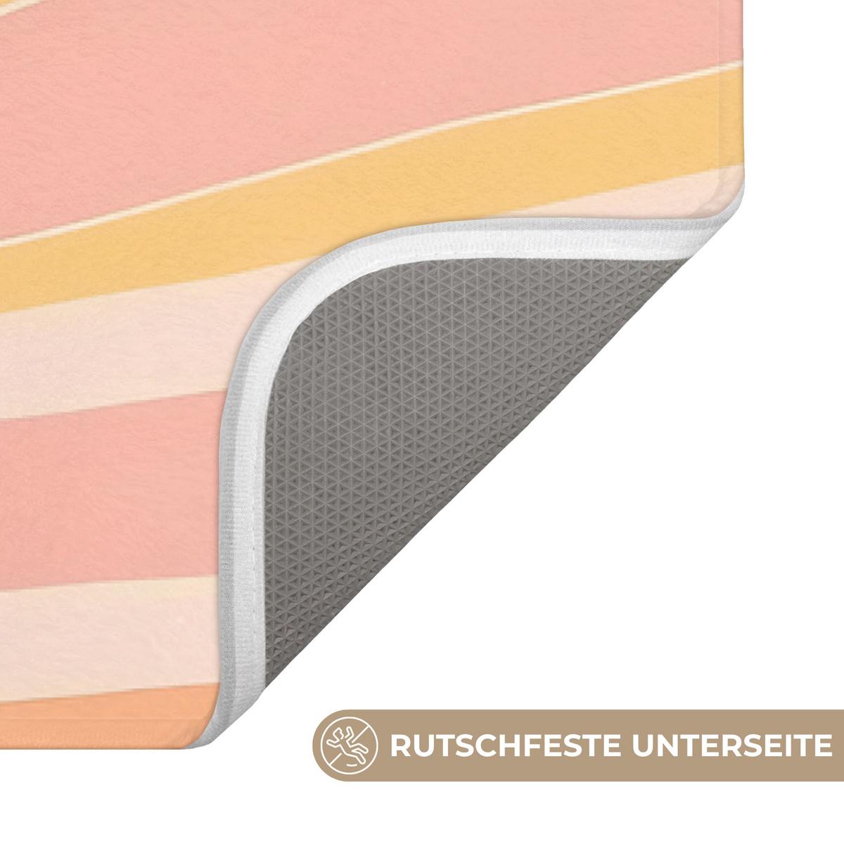BADEMATTE Illustration - Sonne - Pastellfarben 120x60 cm - Pastellblau, Textil (120/60cm) - OnlyWow
