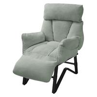 SESSEL mit Liegefunktion Grau-Grün Leinenbezug Relaxsessel verstellbar für Wohnzimmer - Schwarz/Hellgrün, Textil/Metall (85/102/82cm) - ML-DESIGN
