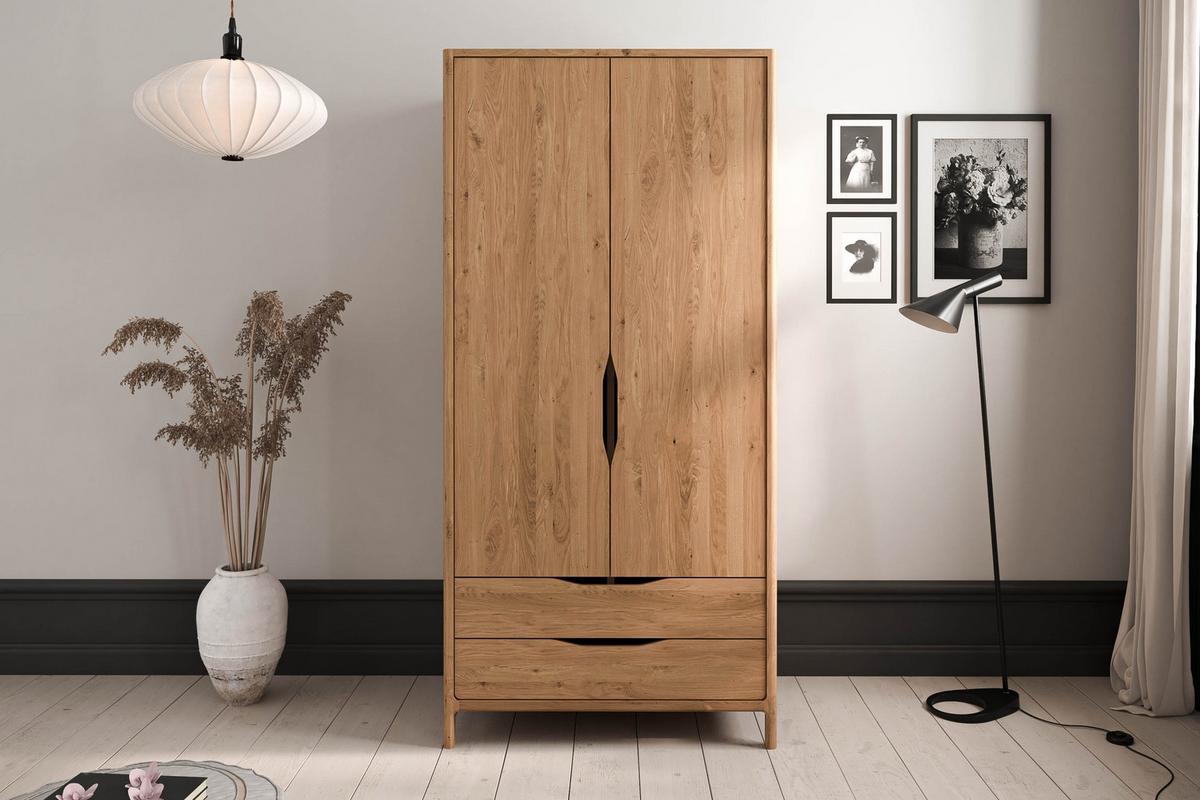 KLEIDERSCHRANK PAUL Wildeiche - Wildeiche, Holz (95/188/60cm) - byoak