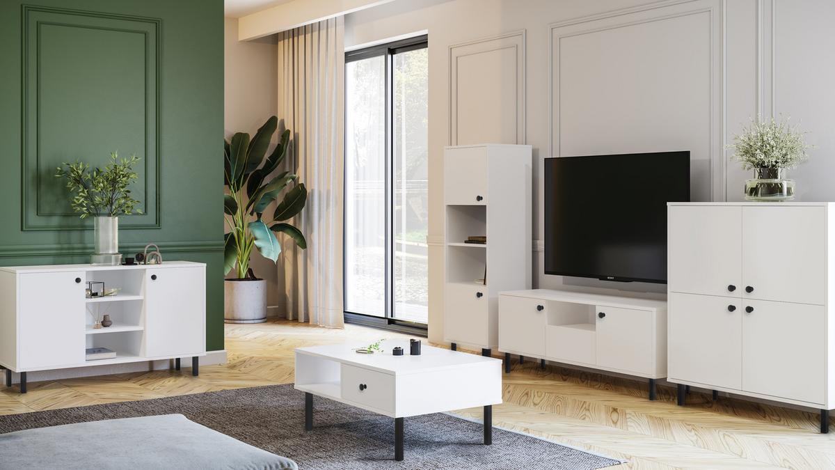 HIGHBOARD Venus - Schwarz/Weiß, Holzwerkstoff (100/113/40cm) - RAUMHIRSCH FURNITURE