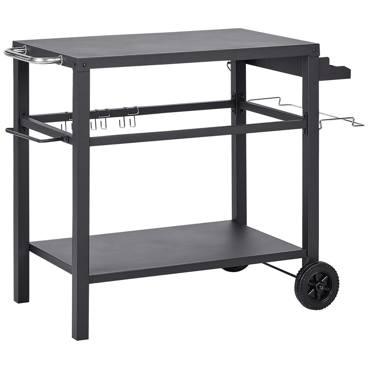 SERVIERWAGEN Schwarz Staletti - Schwarz, Metall (60/83/115cm) - Beliani