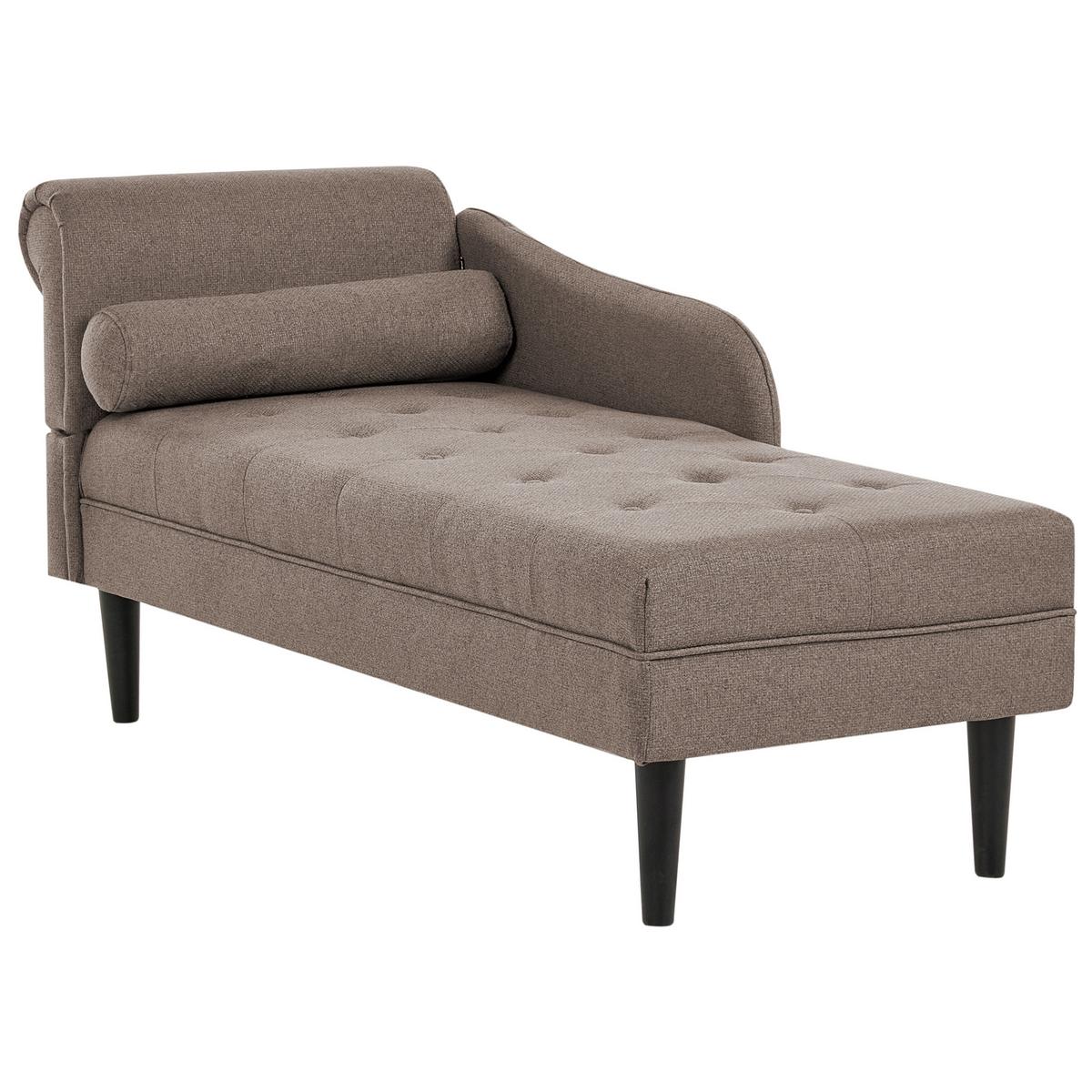 CHAISELONGUE-LINKSSEITIGE Stoff Taupe Yvoire - Taupe/Beige, Textil (68/72/151cm) - Beliani