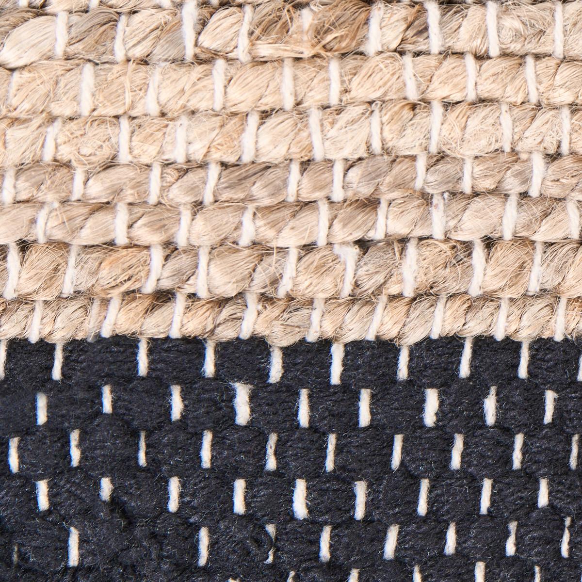 TEPPICH Schwarz/Beige 80/300 cm Jute Amravati - Beige, Textil (80/300cm) - Beliani