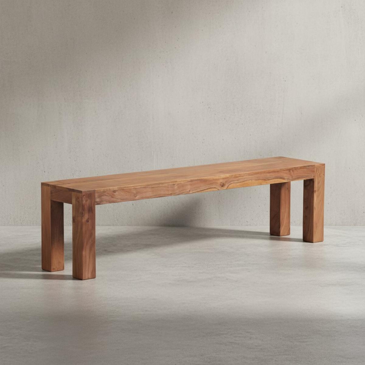 SITZBANK Massivholz Landhausstil handgefertigt, Beige 180x35x45 cm - Beige, Holz (180/45/35cm) - KADIMA DESIGN