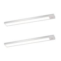 SCHRANKLEUCHTE LED Glanzflügel 4/1/30 cm (2er-set) - Silberfarben, Metall (30/4/1cm) - ZMH