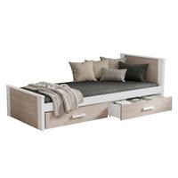 JUGENDBETT Aldo - Weiß/Sonoma Eiche, Holz (90/200cm) - MIRJAN24
