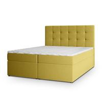 BOXBETT PALMA 140x200 cm mit Matratze und Topper, H2+H3 - Gelb - Gelb, Holz (140/200cm) - MASSENO