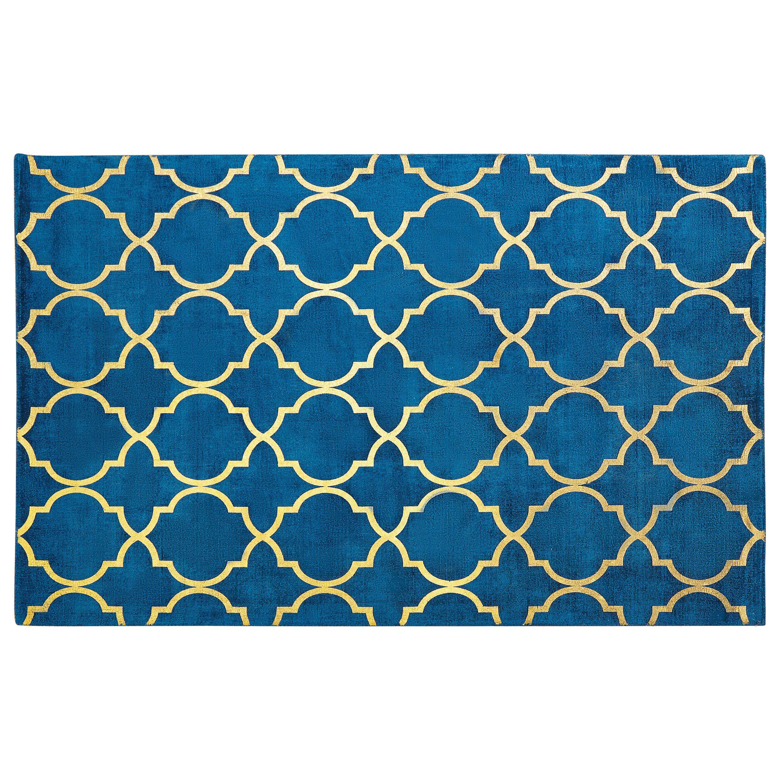 KURZFLOR-TEPPICH Yelki 200/140 cm - Blau, Naturmaterialien (140/200cm) - Beliani
