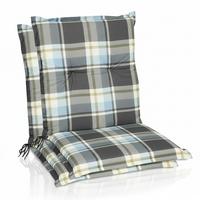 NIEDERLEHNERAUFLAGE Sunny BK 100x50x6cm Blau Kariert (2tlg) - Blau, Textil (50/6/100cm) - Beautissu 