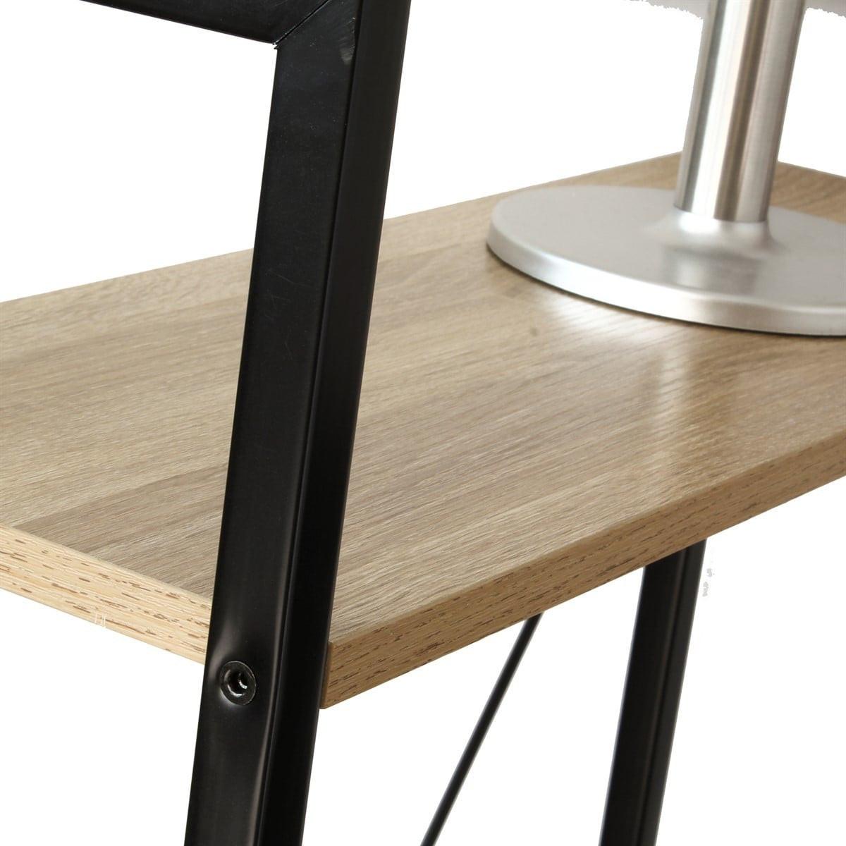 SCHREIBTISCH L120cm mit 4 Regalen im Industrial-Stil - Eschefarben, Holzwerkstoff (6.5/6.5/120cm) - Calicosy