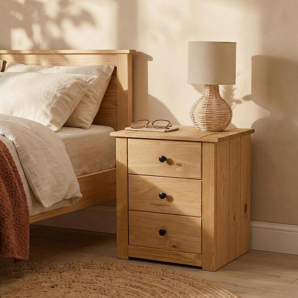 NACHTKOMMODE CANCUN - Kieferfarben, Holz (46/57/40cm) - CARO-Möbel