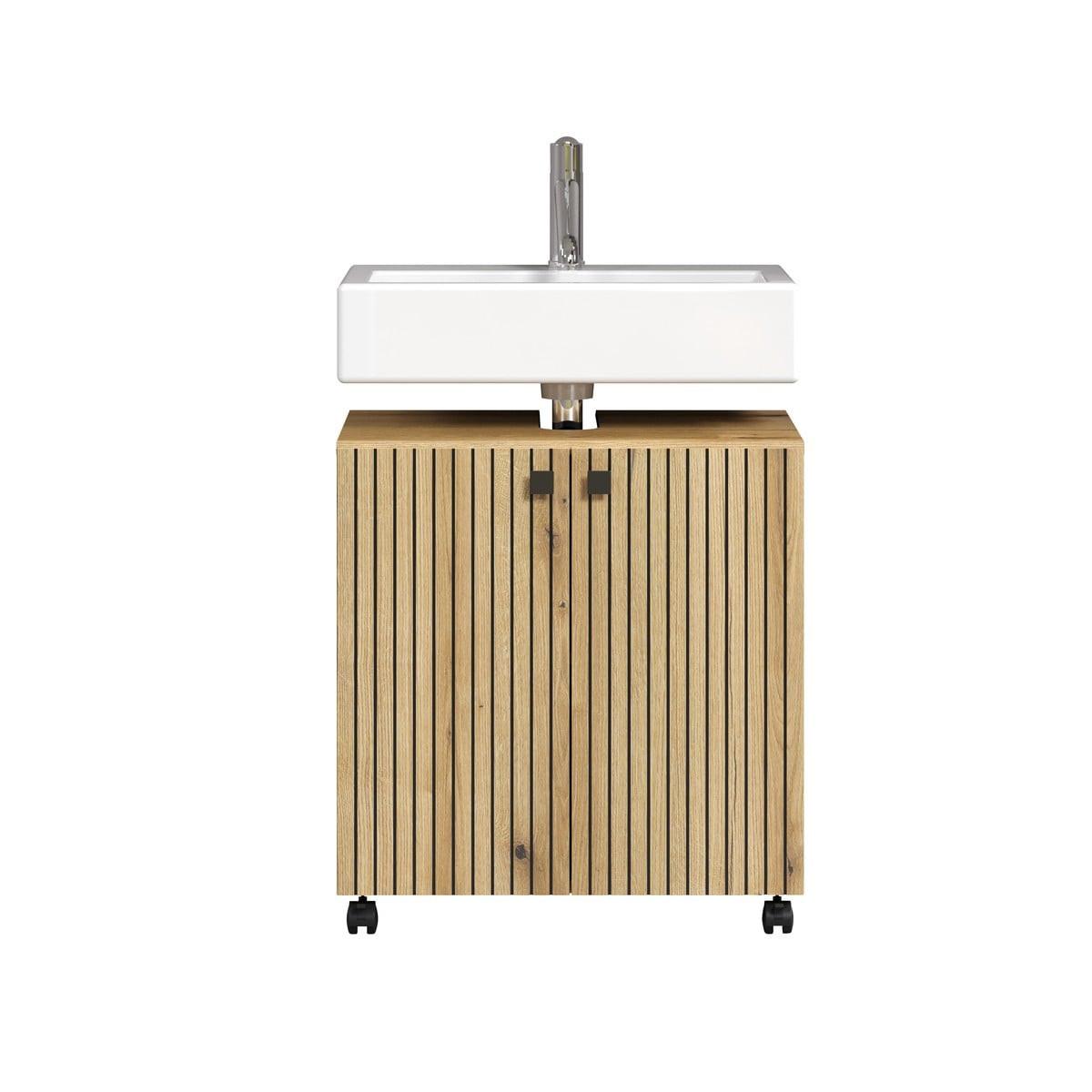 WASCHBECKENUNTERSCHRANK PureBliss Eiche Dekor - Eichefarben, Holzwerkstoff (60/64/42cm) - Trendteam