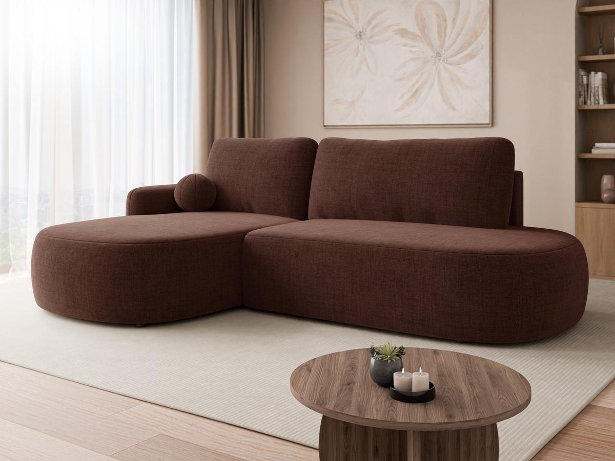 ECKSOFA Loridu O Premium, Seite: Links - Nussbaumfarben/Schwarz, Holz/Kunststoff (274/174cm) - MIRJAN24